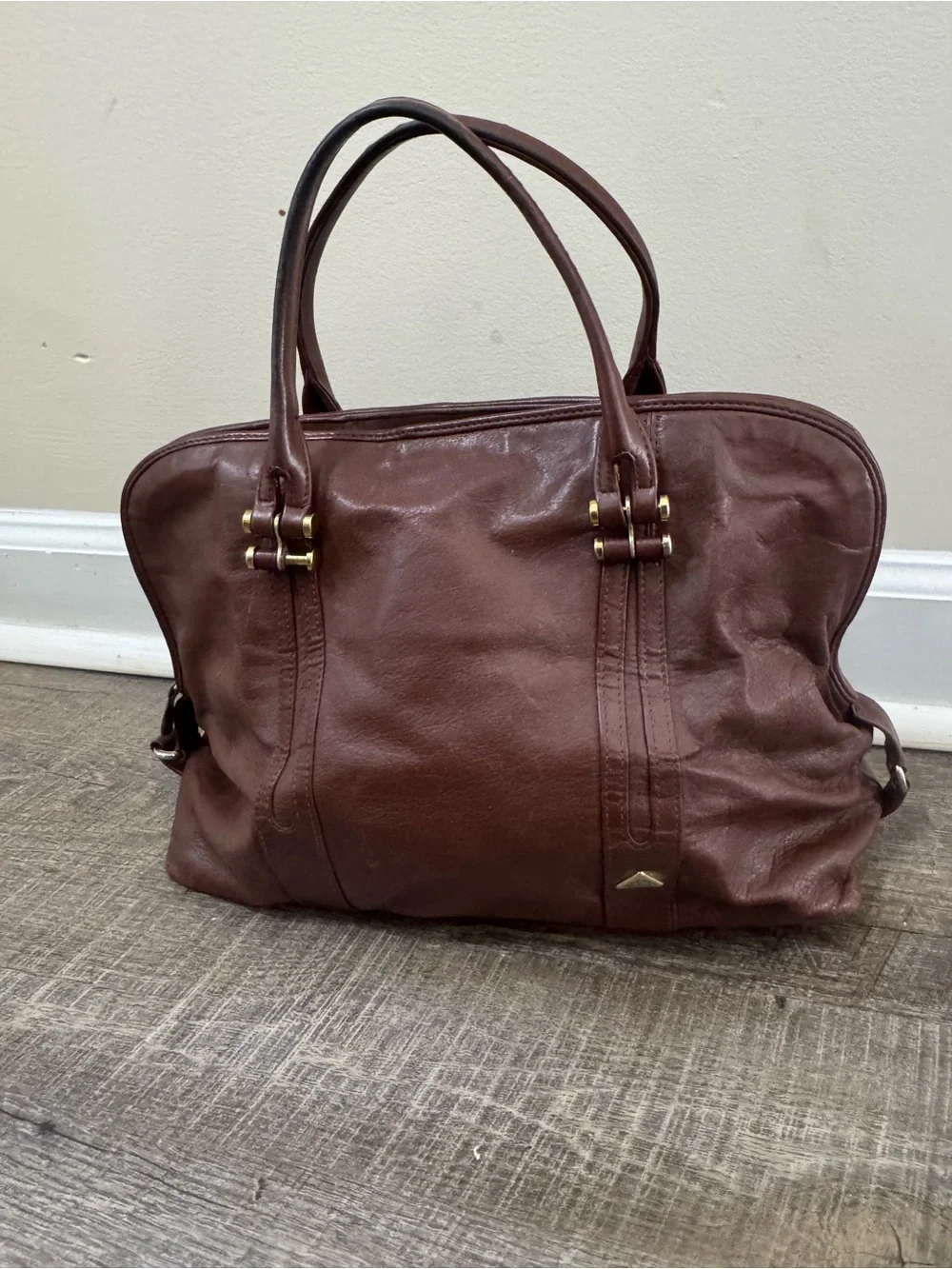 Vintage Jordache Classic Leather Tote Bag in Brown